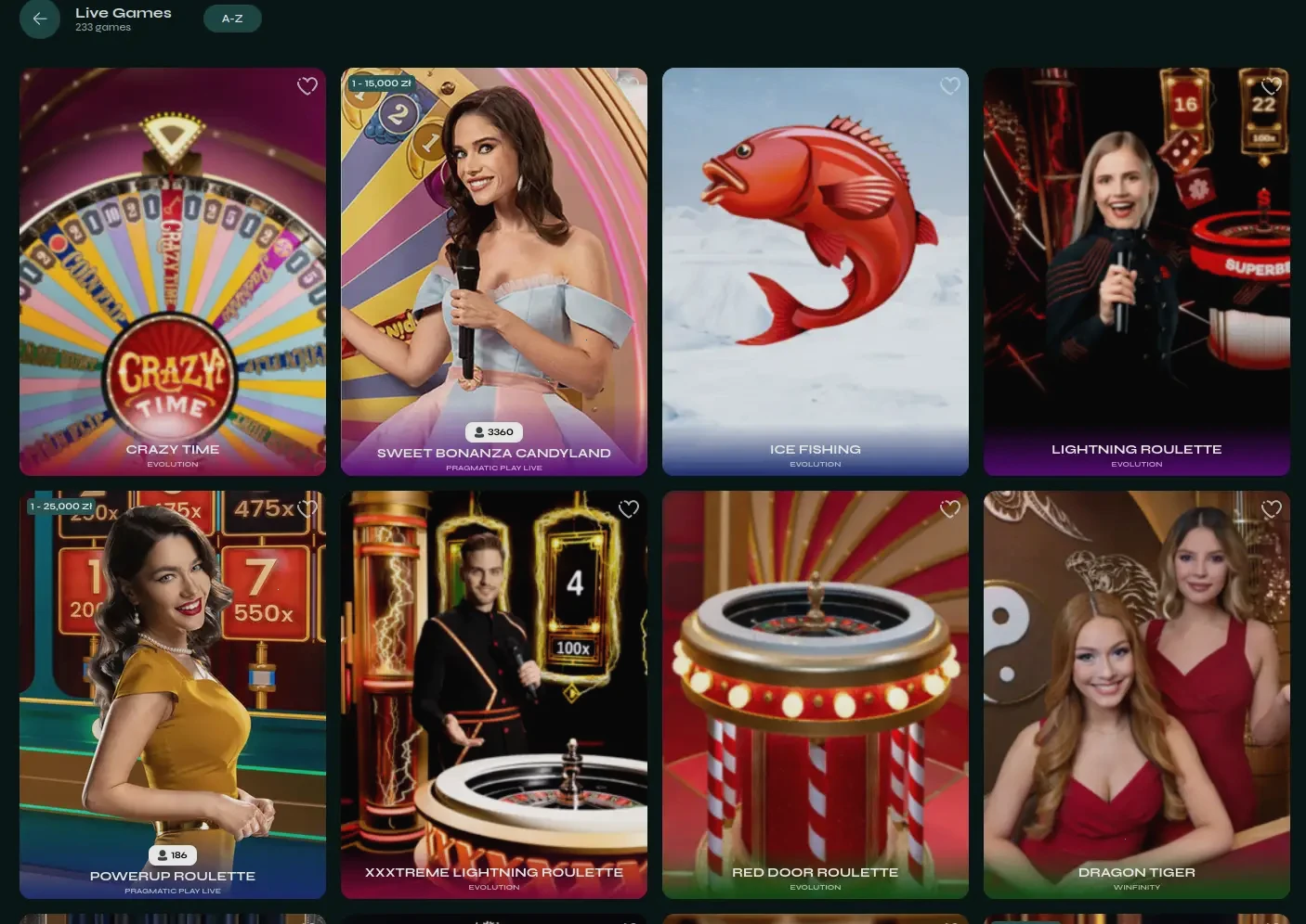 Nostalgia Casino quick access lobby showing game categories and filters
